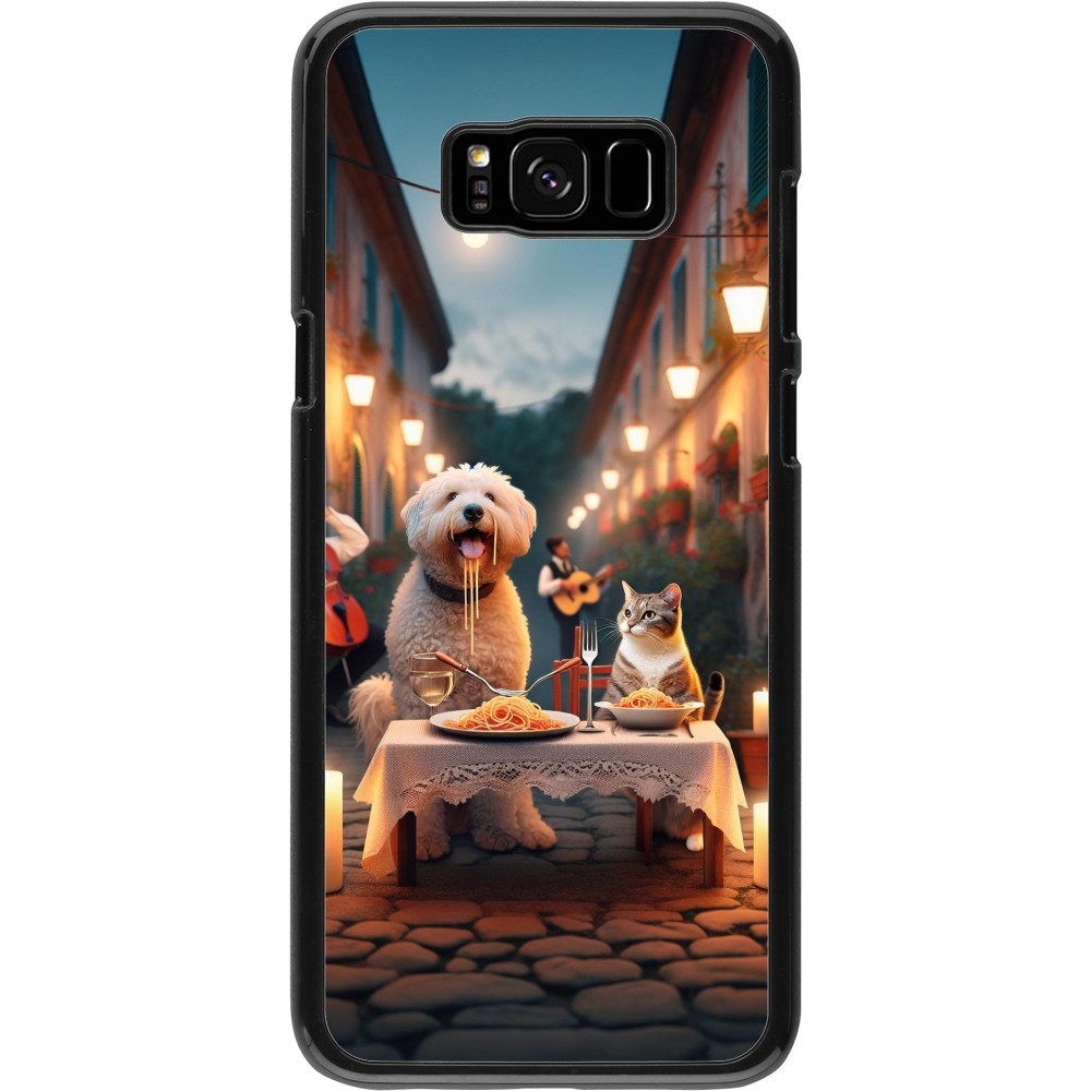 Coque Samsung Galaxy S8+ - Valentine 2024 Dog & Cat Candlelight