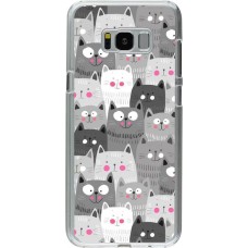 Coque Samsung Galaxy S8+ - Plastique transparent Chats gris troupeau