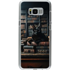 Coque Samsung Galaxy S8+ - Plastique transparent Chat livres sombres