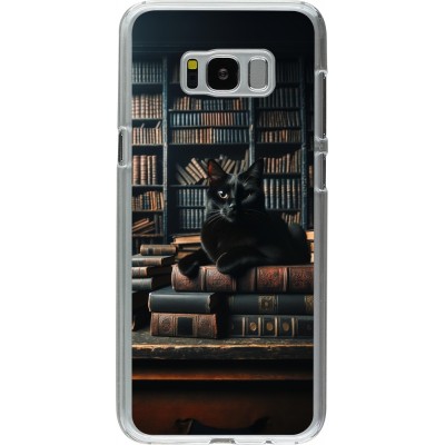 Coque Samsung Galaxy S8+ - Plastique transparent Chat livres sombres