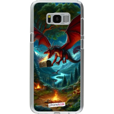 Coque Samsung Galaxy S8+ - Plastique transparent Dragon Volant Forêt Trésor