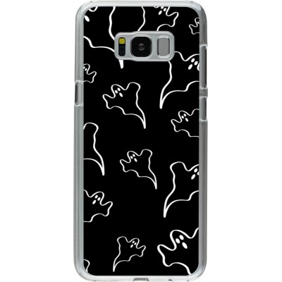 Coque Samsung Galaxy S8+ - Plastique transparent Halloween 2024 black and white ghosts