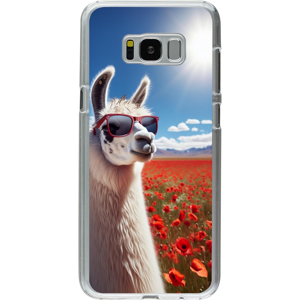 Coque Samsung Galaxy S8+ - Plastique transparent Lama Chic en Coquelicot