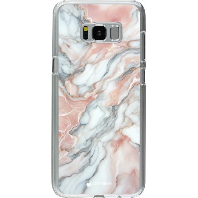 Coque Samsung Galaxy S8+ - Plastique transparent Marbre Rose Lumineux