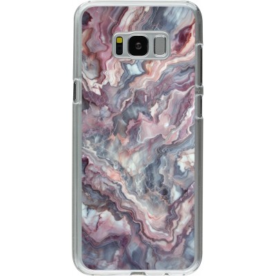 Coque Samsung Galaxy S8+ - Plastique transparent Marbre violette argentée