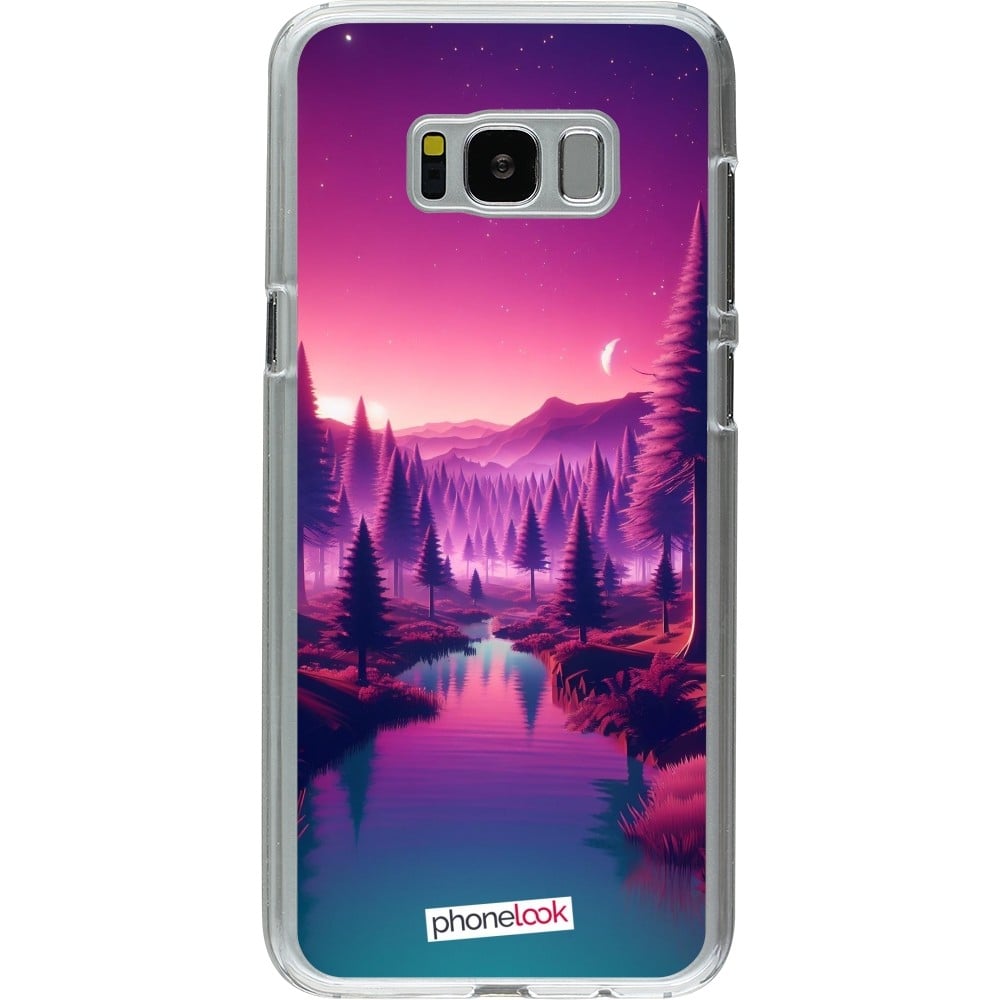 Coque Samsung Galaxy S8+ - Plastique transparent Paysage Violet-Rose