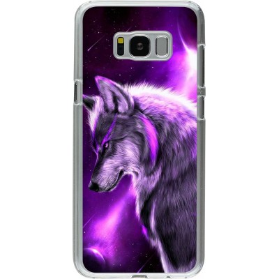 Coque Samsung Galaxy S8+ - Plastique transparent Purple Sky Wolf