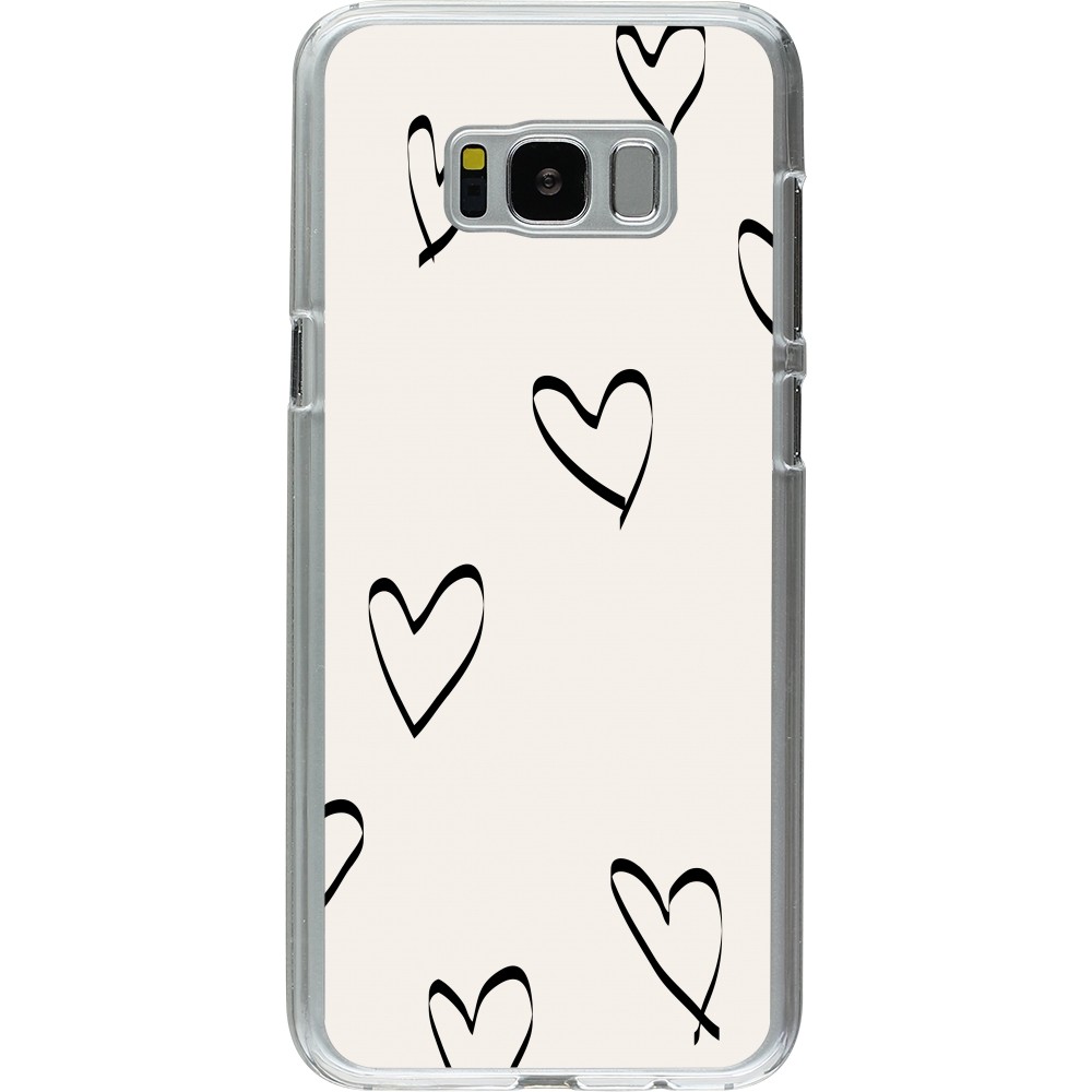 Coque Samsung Galaxy S8+ - Plastique transparent Valentine 2023 minimalist hearts