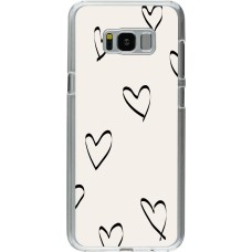 Coque Samsung Galaxy S8+ - Plastique transparent Valentine 2023 minimalist hearts