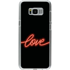 Coque Samsung Galaxy S8+ - Plastique transparent Valentine 2023 neon love