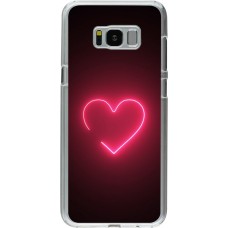 Coque Samsung Galaxy S8+ - Plastique transparent Valentine 2023 single neon heart