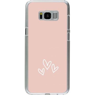 Coque Samsung Galaxy S8+ - Plastique transparent Valentine 2023 three minimalist hearts