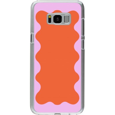 Coque Samsung Galaxy S8+ - Plastique transparent Wavy Rectangle Orange Pink