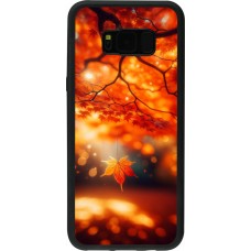 Coque Samsung Galaxy S8+ - Silicone rigide noir Automne Magique Orange