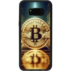 Coque Samsung Galaxy S8+ - Silicone rigide noir Bitcoin Standing