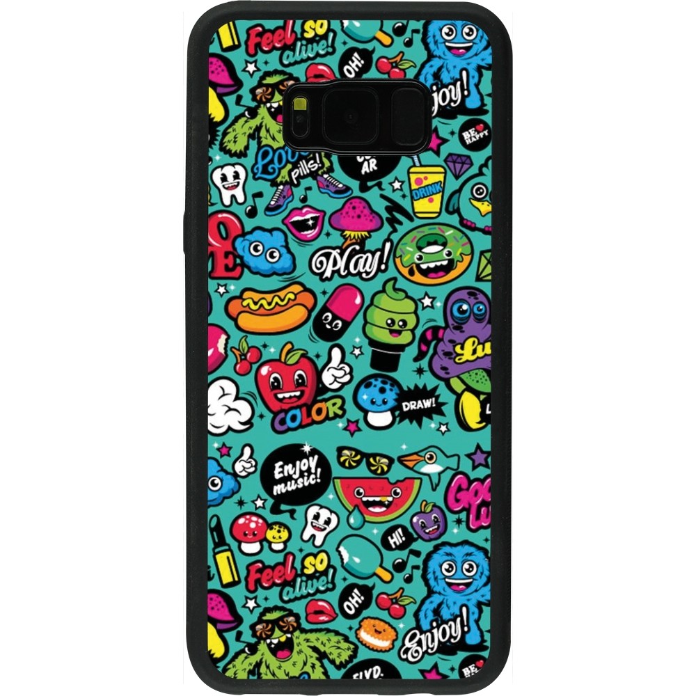 Coque Samsung Galaxy S8+ - Silicone rigide noir Cartoons old school