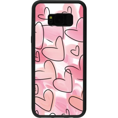 Coque Samsung Galaxy S8+ - Silicone rigide noir Easter 2023 pink hearts