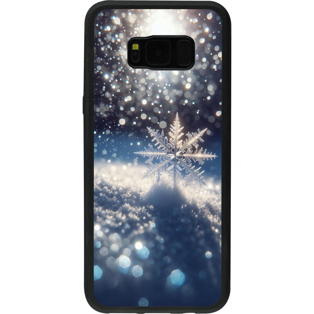 Coque Samsung Galaxy S8+ - Silicone rigide noir Flocon Solaire Éclat