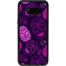 Coque Samsung Galaxy S8+ - Silicone rigide noir Halloween 2023 pink skulls