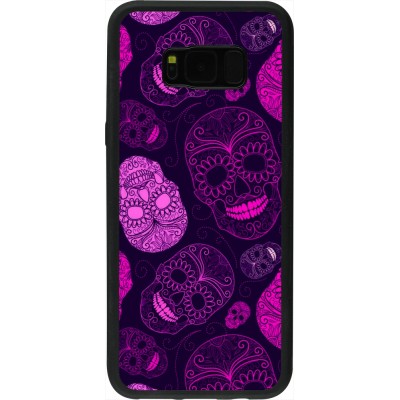 Coque Samsung Galaxy S8+ - Silicone rigide noir Halloween 2023 pink skulls