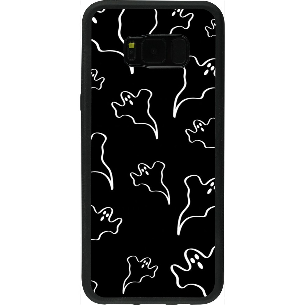 Coque Samsung Galaxy S8+ - Silicone rigide noir Halloween 2024 black and white ghosts