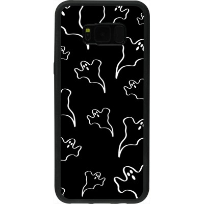 Coque Samsung Galaxy S8+ - Silicone rigide noir Halloween 2024 black and white ghosts