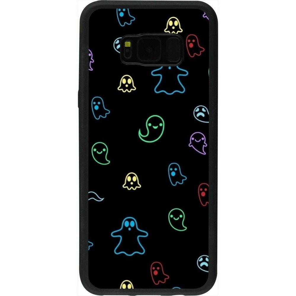 Coque Samsung Galaxy S8+ - Silicone rigide noir Halloween 2024 colorful ghosts