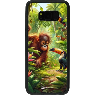 Coque Samsung Galaxy S8+ - Silicone rigide noir Jungle Tropicale Tayrona