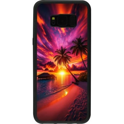 Coque Samsung Galaxy S8+ - Silicone rigide noir Maldives Dusk Bliss