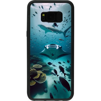 Coque Samsung Galaxy S8+ - Silicone rigide noir Manta Lagon Nettoyage