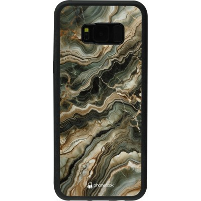 Coque Samsung Galaxy S8+ - Silicone rigide noir Marbre Olive