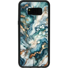 Coque Samsung Galaxy S8+ - Silicone rigide noir Marbre Vert Bleu Doré