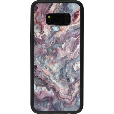 Coque Samsung Galaxy S8+ - Silicone rigide noir Marbre violette argentée