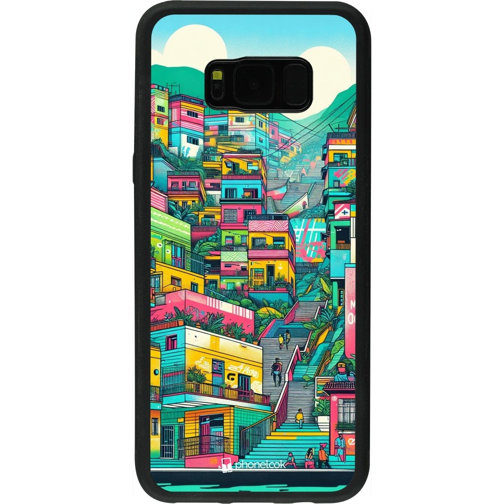 Coque Samsung Galaxy S8+ - Silicone rigide noir Medellin Comuna 13 Art