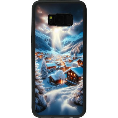 Coque Samsung Galaxy S8+ - Silicone rigide noir Mont Neige Lumière