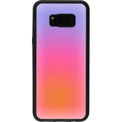 Coque Samsung Galaxy S8+ - Silicone rigide noir Orange Pink Blue Gradient