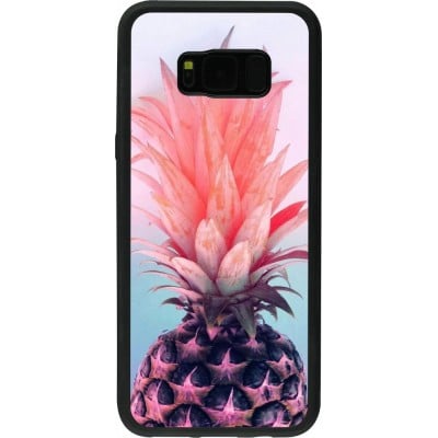 Coque Samsung Galaxy S8+ - Silicone rigide noir Purple Pink Pineapple