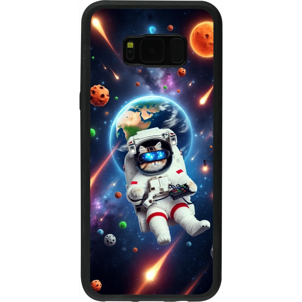 Coque Samsung Galaxy S8+ - Silicone rigide noir VR SpaceCat Odyssey