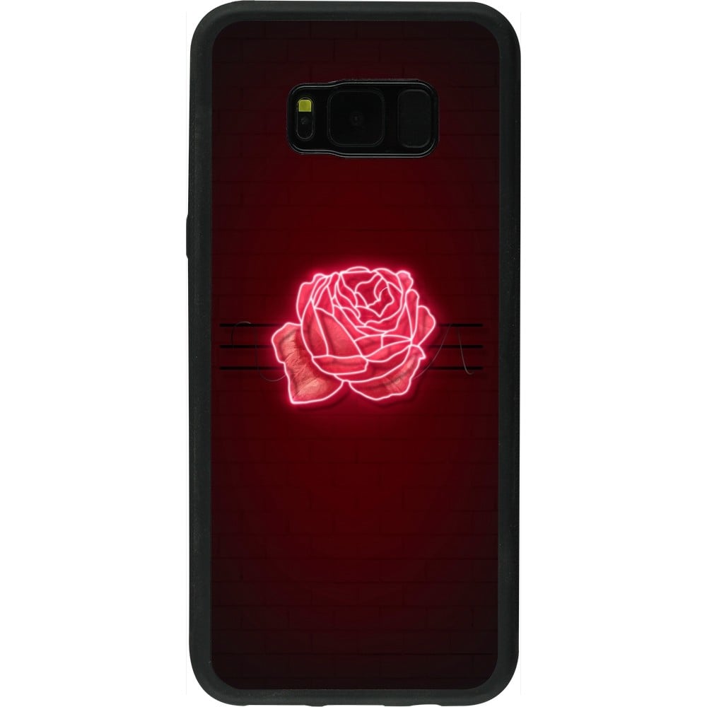 Coque Samsung Galaxy S8+ - Silicone rigide noir Spring 23 neon rose