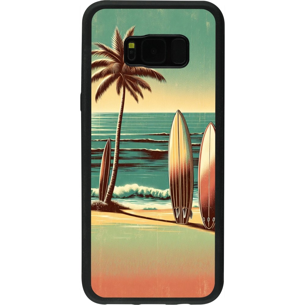 Coque Samsung Galaxy S8+ - Silicone rigide noir Surf Paradise