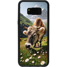 Coque Samsung Galaxy S8+ - Silicone rigide noir Vache montagne Valais