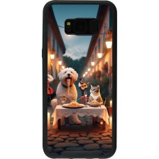 Coque Samsung Galaxy S8+ - Silicone rigide noir Valentine 2024 Dog & Cat Candlelight