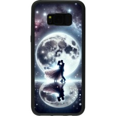 Coque Samsung Galaxy S8+ - Silicone rigide noir Valentine 2024 Love under the moon