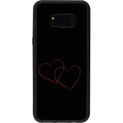 Coque Samsung Galaxy S8+ - Silicone rigide noir Valentine 2023 attached heart