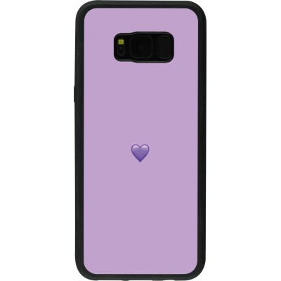 Coque Samsung Galaxy S8+ - Silicone rigide noir Valentine 2023 purpule single heart