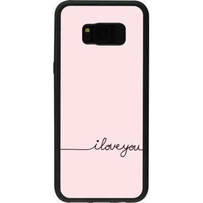 Coque Samsung Galaxy S8+ - Silicone rigide noir Valentine 2023 i love you writing