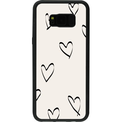 Coque Samsung Galaxy S8+ - Silicone rigide noir Valentine 2023 minimalist hearts