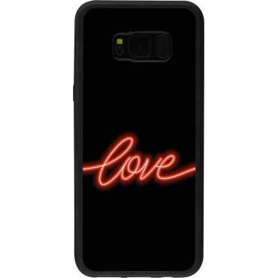 Coque Samsung Galaxy S8+ - Silicone rigide noir Valentine 2023 neon love