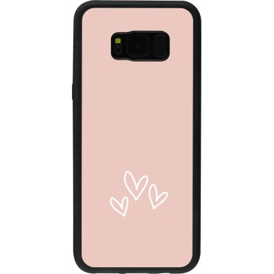 Coque Samsung Galaxy S8+ - Silicone rigide noir Valentine 2023 three minimalist hearts