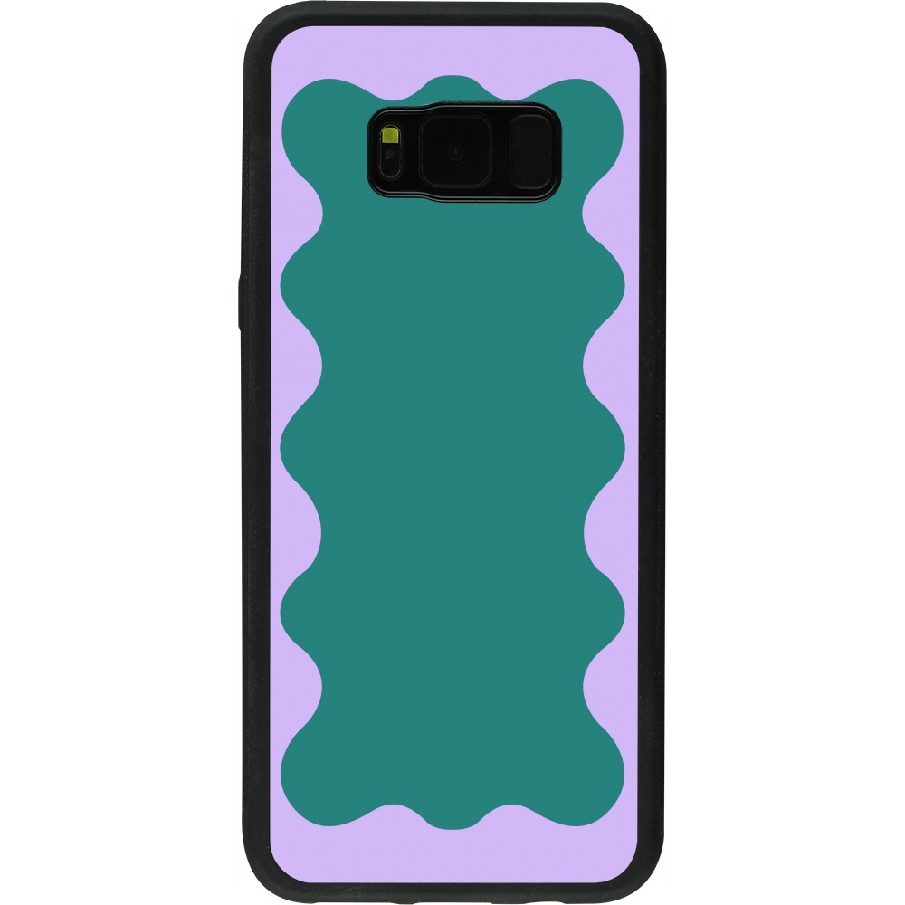 Coque Samsung Galaxy S8+ - Silicone rigide noir Wavy Rectangle Green Purple